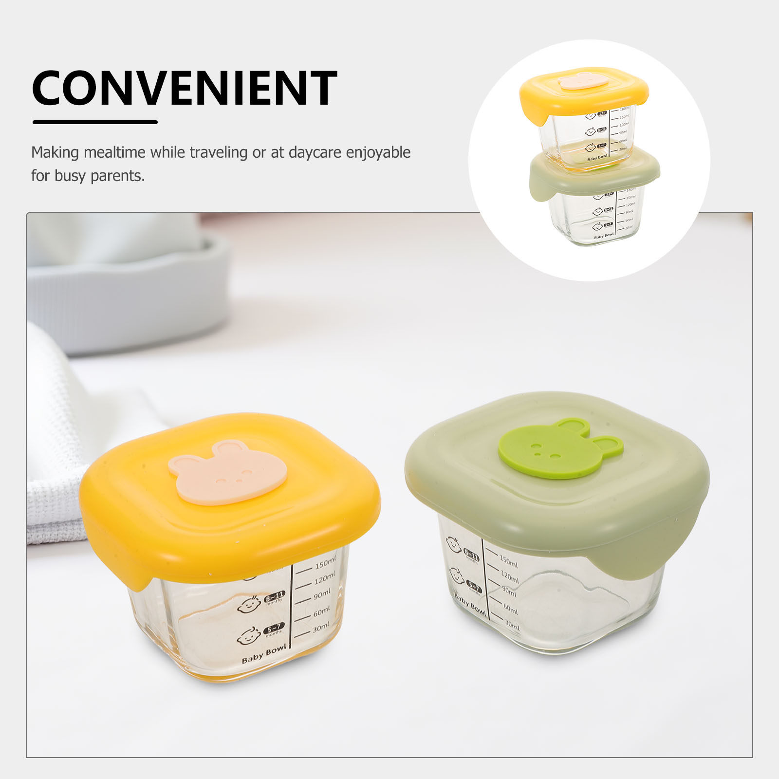 2Pcs Baby Food Storage Contain - Baby Food Jars With Lids review and price